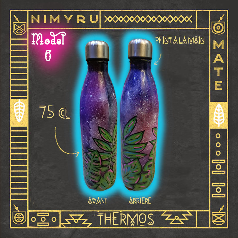 Model 6 - Feuille palmier - ciel etoilé violet