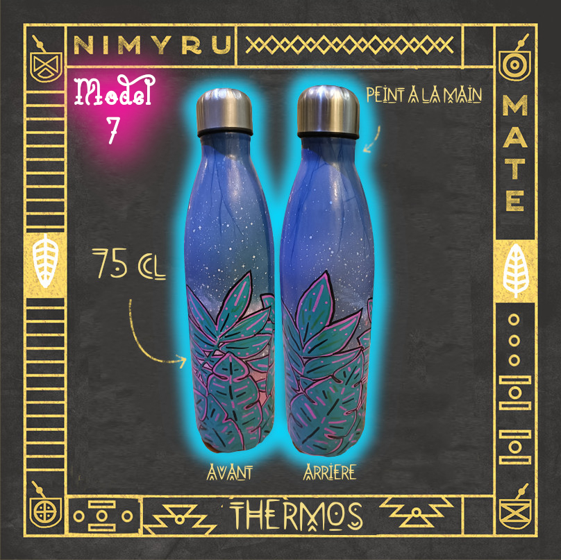 Model 7 - Feuilles bas - ciel etoilée bleu